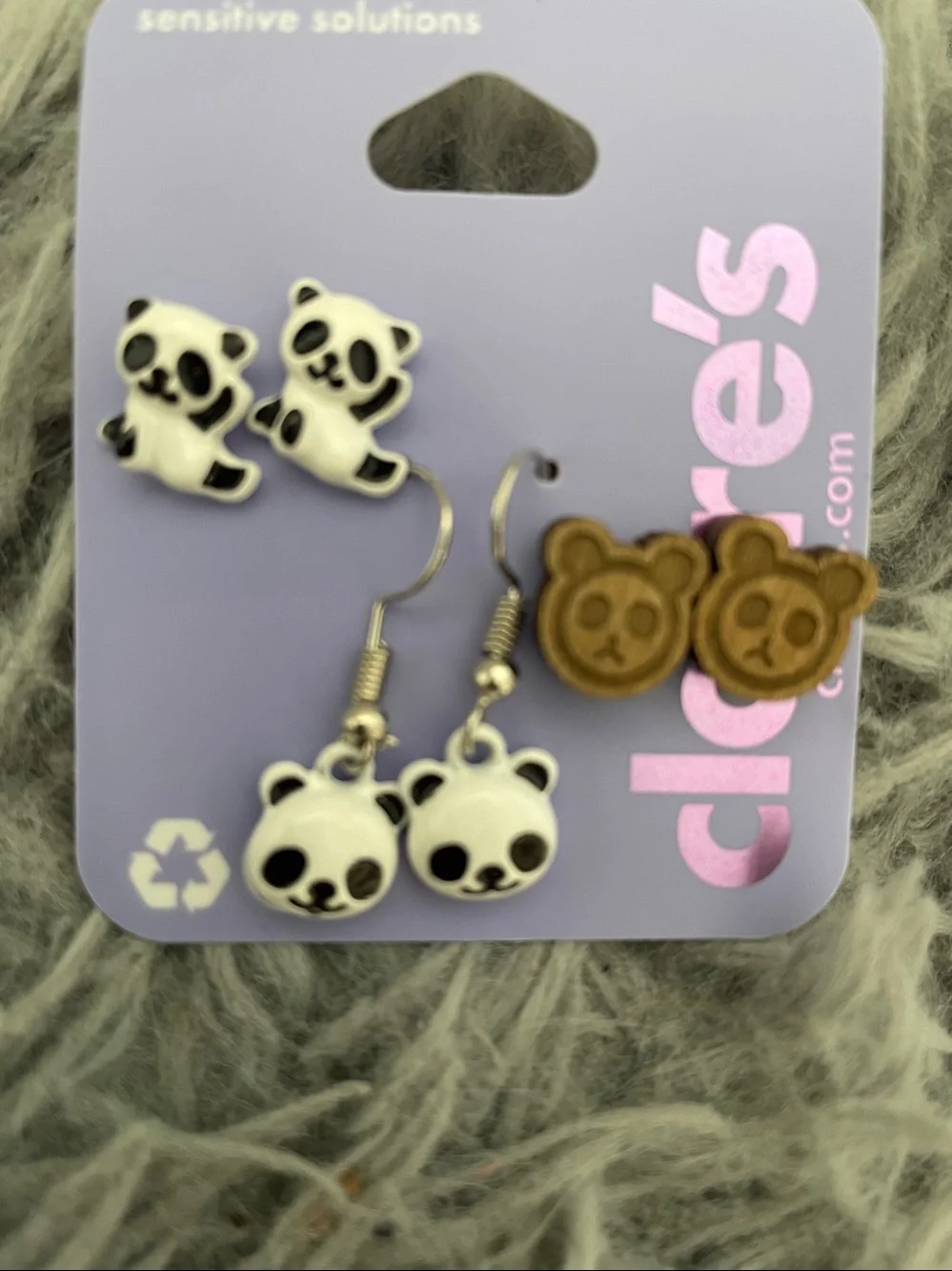 Claire’s Panda Earring Set - 3 Pairs